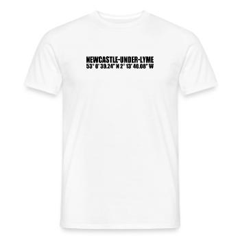 Newcastle-under-Lyme Koordinaten - Männer T-Shirt - Weiß - Vorne - AI Model Male 178 dark (178cm)