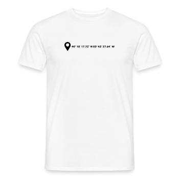 Coordonnées de Getafe - T-shirt homme - blanc - Devant - AI Model Male 178 dark (178cm)