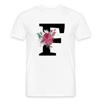 Buchstabe f blumig - Männer T-Shirt - Weiß - Vorne - AI Model Male 178 dark (178cm)