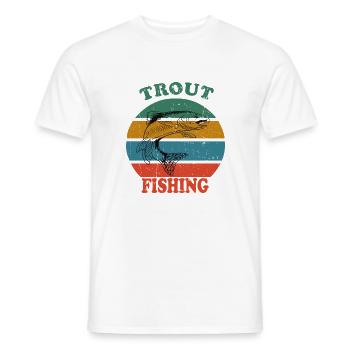 Pêche rétro à la truite - T-shirt homme - blanc - Devant - AI Model Male 178 dark (178cm)
