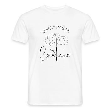Je peux pas j'ai couture - T-shirt homme - blanc - Devant - AI Model Male 178 dark (178cm)