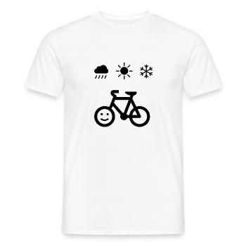 HappyBike - Cycling Weather - black - Männer T-Shirt - Weiß - Vorne - AI Model Male 178 dark (178cm)
