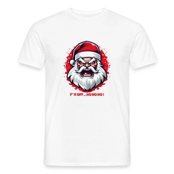 Wütender Weihnachtsmann - F**K OFF ... HO HO HO !! - Männer T-Shirt - Weiß - Vorne - AI Model Male 178 dark (178cm)