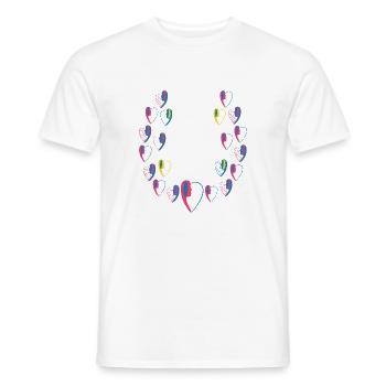 les ailes du coeur d'une femme amoureuse. - T-shirt homme - blanc - Devant - AI Model Male 178 dark (178cm)