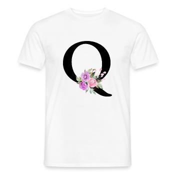 Lila Blumenbuchstabe Q - Männer T-Shirt - Weiß - Vorne - AI Model Male 178 dark (178cm)