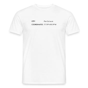 Port St. Lucie Florida USA Koordinaten - Männer T-Shirt - Weiß - Vorne - AI Model Male 178 dark (178cm)