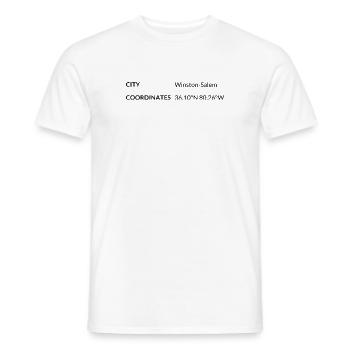 Winston-Salem, North Carolina, USA coordinates - Men's T-Shirt - white - Front - AI Model Male 178 dark (178cm)