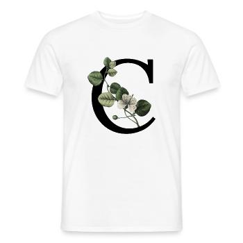 Buchstabe C Botanisches Grün - Männer T-Shirt - Weiß - Vorne - AI Model Male 178 dark (178cm)