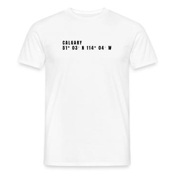 Calgary Kanada Koordinaten - Männer T-Shirt - Weiß - Vorne - AI Model Male 178 dark (178cm)