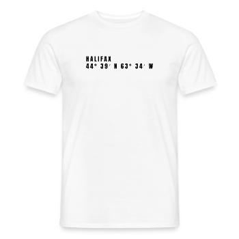 Halifax Kanada Koordinaten - Männer T-Shirt - Weiß - Vorne - AI Model Male 178 dark (178cm)