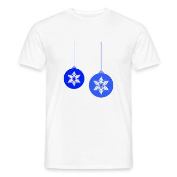 Christmas baubles star frost - Men's T-Shirt - white - Front - AI Model Male 178 dark (178cm)