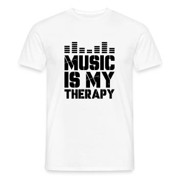 La musica è la mia terapia - T-shirt uomo - bianco - Fronte - AI Model Male 178 dark (178cm)