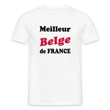 Meilleur belge de France 222 - Men's T-Shirt - white - Front - AI Model Male 178 dark (178cm)