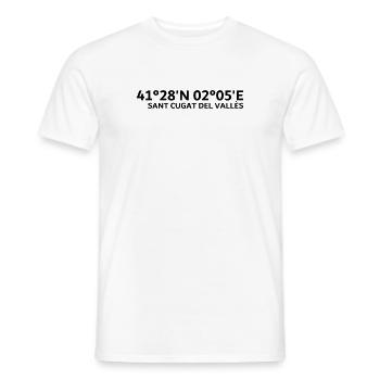 Coordonnées de Sant Cugat del Vallès - T-shirt homme - blanc - Devant - AI Model Male 178 dark (178cm)
