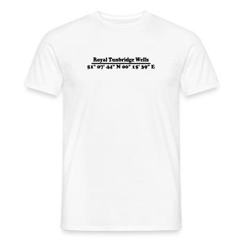 Coordonnées de Royal Tunbridge Wells - T-shirt homme - blanc - Devant - AI Model Male 178 dark (178cm)