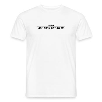 Gijón Koordinaten - Männer T-Shirt - Weiß - Vorne - AI Model Male 178 dark (178cm)