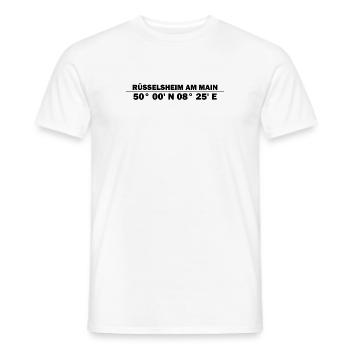 Rüsselsheim am Main coordinates - Men's T-Shirt - white - Front - AI Model Male 178 dark (178cm)