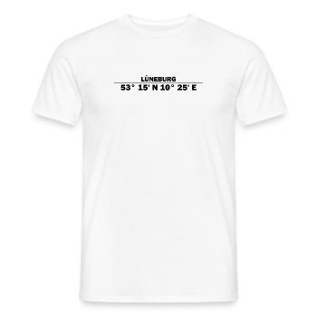 Coordonnées de Lunebourg - T-shirt homme - blanc - Devant - AI Model Male 178 dark (178cm)