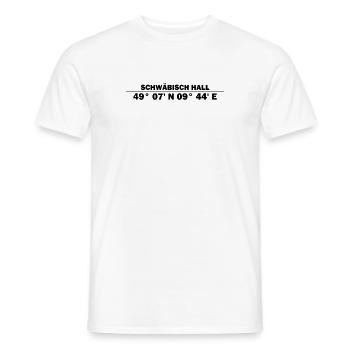 Schwäbisch Hall coordinates - Men's T-Shirt - white - Front - AI Model Male 178 dark (178cm)