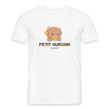 Petit Ourson Gamer - T-shirt homme - blanc - Devant - AI Model Male 178 dark (178cm)