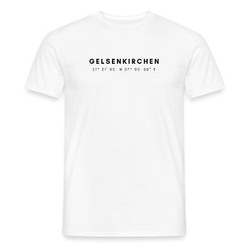 Coordonnées de Gelsenkirchen - T-shirt homme - blanc - Devant - AI Model Male 178 dark (178cm)