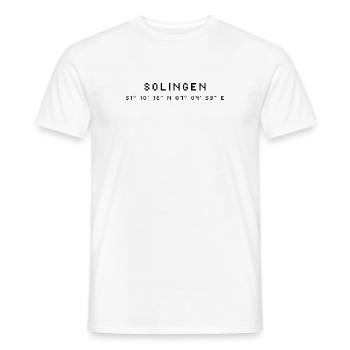 Solingen coordinates - Men's T-Shirt - white - Front - AI Model Male 178 dark (178cm)