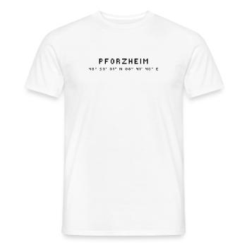 Pforzheim Koordinaten - Männer T-Shirt - Weiß - Vorne - AI Model Male 178 dark (178cm)