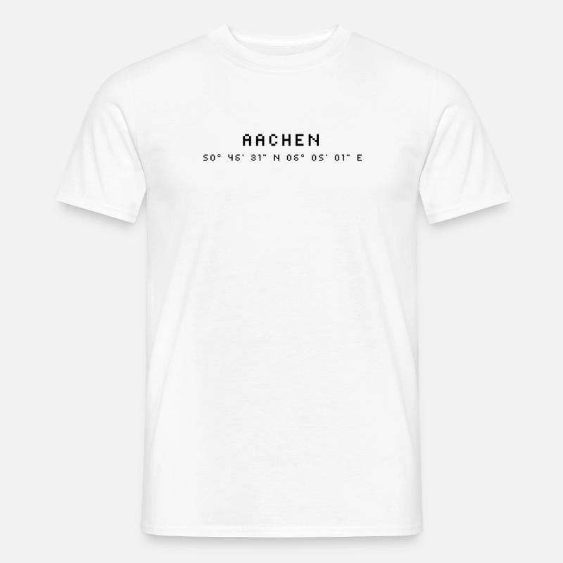 Aachen coordinates - Men's T-Shirt - white