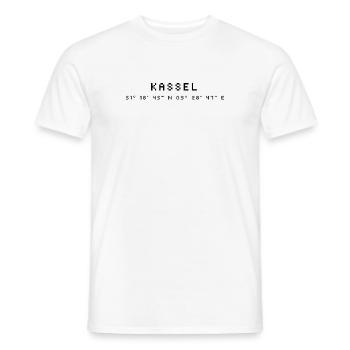 Coordonnées de Kassel - T-shirt homme - blanc - Devant - AI Model Male 178 dark (178cm)