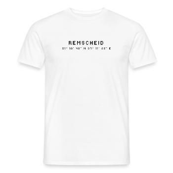 Coordonnées de Remscheid - T-shirt homme - blanc - Devant - AI Model Male 178 dark (178cm)