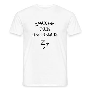 fonctionnaire / service public / mairie / état - T-shirt homme - blanc - Devant - AI Model Male 178 dark (178cm)