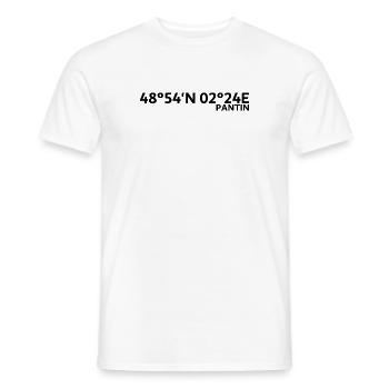 Coordonnées De Pantin - T-shirt homme - blanc - Devant - AI Model Male 178 dark (178cm)
