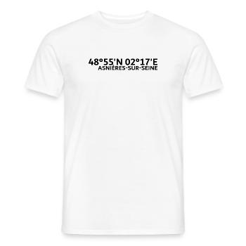 Asnières-sur-Seine coordinates - Men's T-Shirt - white - Front - AI Model Male 178 dark (178cm)
