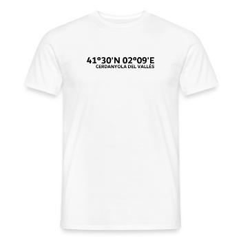 Cerdanyola del Vallès Coordonnées - T-shirt homme - blanc - Devant - AI Model Male 178 dark (178cm)