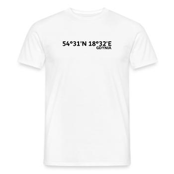 Coordonnées de Gdynia - T-shirt homme - blanc - Devant - AI Model Male 178 dark (178cm)