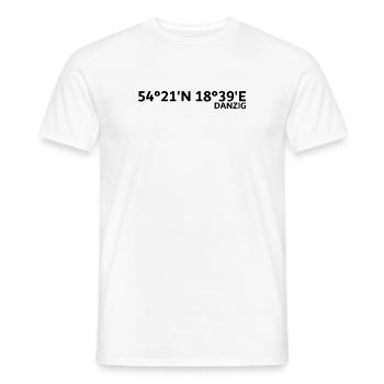 Gdansk Coordinates - Men's T-Shirt - white - Front - AI Model Male 178 dark (178cm)
