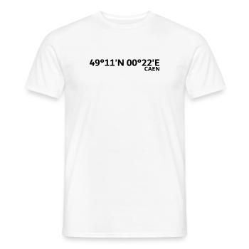 Coordonnées de Caen - T-shirt homme - blanc - Devant - AI Model Male 178 dark (178cm)