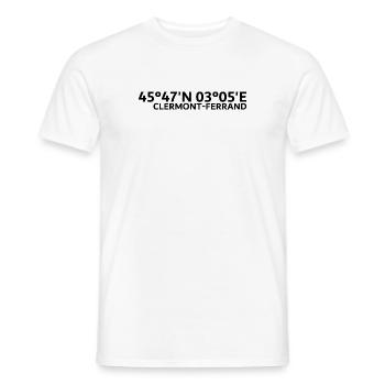Coordonnées clermont-ferrand - T-shirt homme - blanc - Devant - AI Model Male 178 dark (178cm)