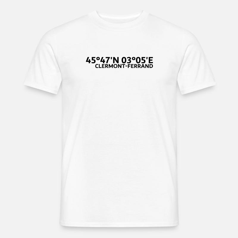 Clermont-Ferrand Koordinaten - Männer T-Shirt - Weiß