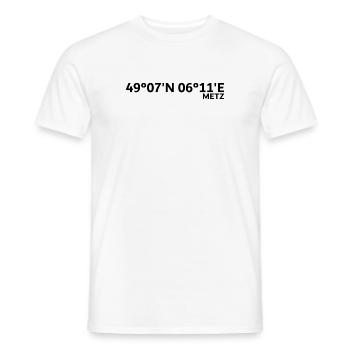 Coordonnées Metz - T-shirt homme - blanc - Devant - AI Model Male 178 dark (178cm)