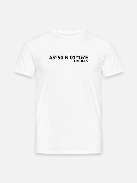 Limoges coordinates - Men's T-Shirt - white
