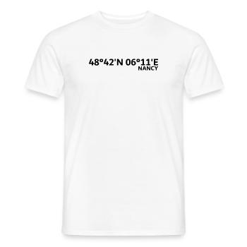 Nancy Koordinaten - Männer T-Shirt - Weiß - Vorne - AI Model Male 178 dark (178cm)