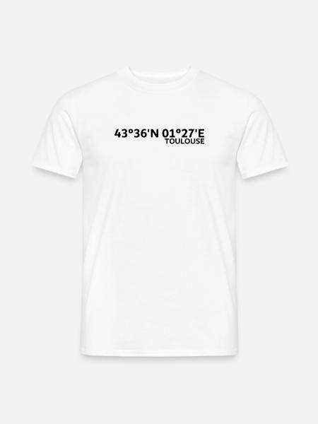 Toulouse coordinates - Men's T-Shirt - white