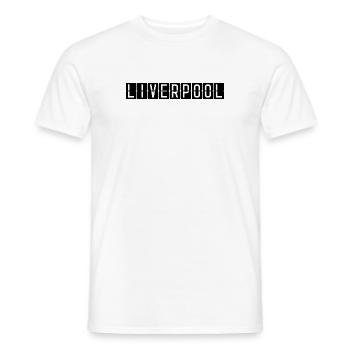 Panneau de l’aéroport de Liverpool - T-shirt homme - blanc - Devant - AI Model Male 178 dark (178cm)