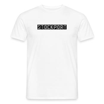 Stockport Airport Sign - Men's T-Shirt - white - Front - AI Model Male 178 dark (178cm)