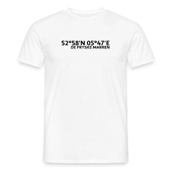 Coordonnées de De Fryske Marren - T-shirt homme - blanc - Devant - AI Model Male 178 dark (178cm)