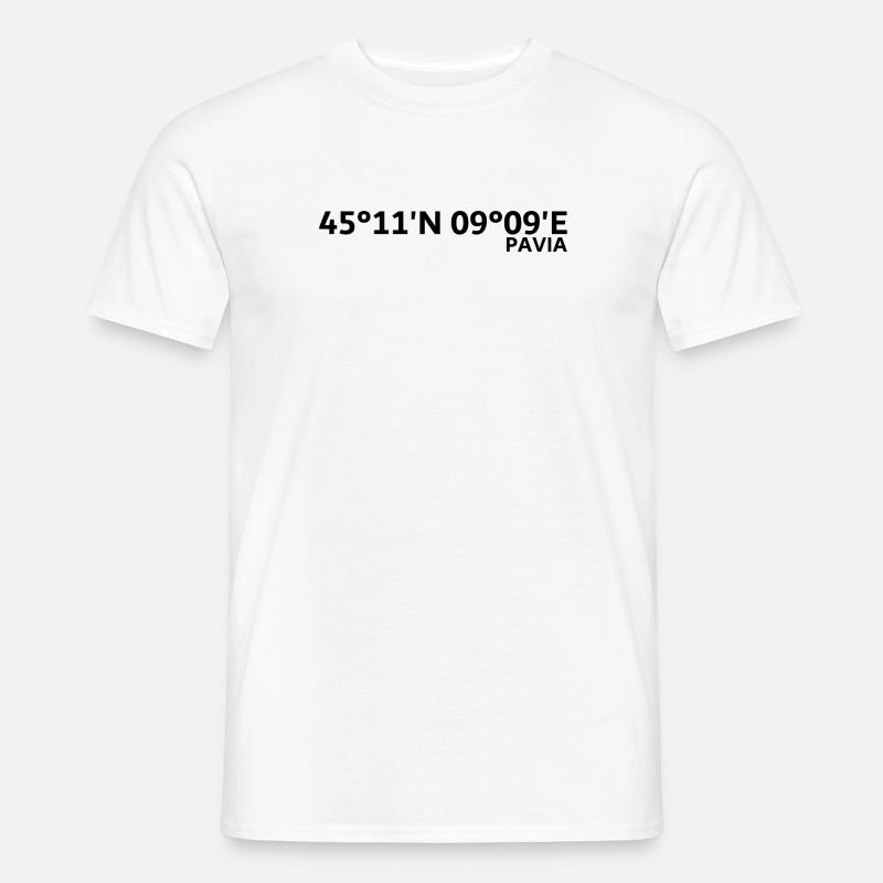 Le coordinate di Pavia - T-shirt uomo - bianco