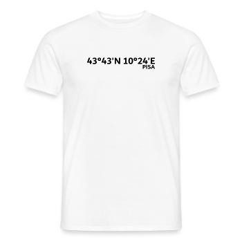 Coordonnées de Pise - T-shirt homme - blanc - Devant - AI Model Male 178 dark (178cm)