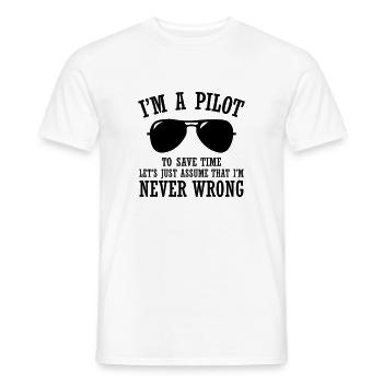 Je suis pilote - T-shirt homme - blanc - Devant - AI Model Male 178 dark (178cm)