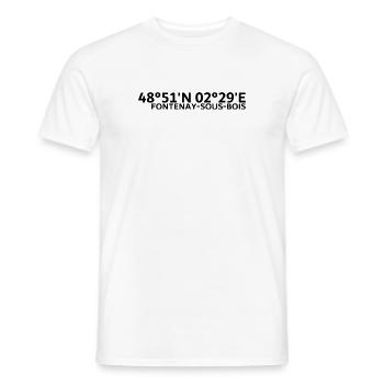 Fontenay-sous-Bois Koordinaten - Männer T-Shirt - Weiß - Vorne - AI Model Male 178 dark (178cm)